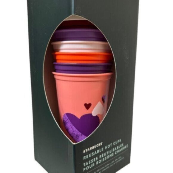 NWT Starbucks | Pack Of 6 Reusable Valentine’s Hot Cups - Picture 8 of 9